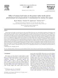 Effect of tomato leaf traits on the potato tuber moth and its ...