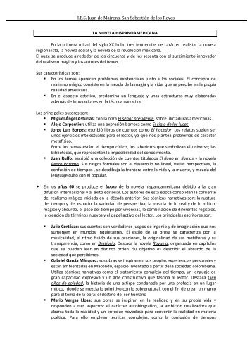 11. La novela y el cuento hispanoamericanos de la segunda mitad ...