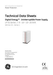 GE Digital Energy LP 31 Series UPS - Critical Power Supplies