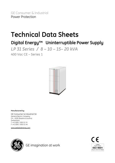 GE Digital Energy LP 31 Series UPS - Critical Power Supplies