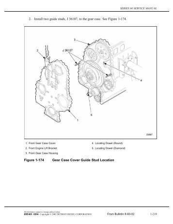 2. Install two guide studs, J 36107, to the gear case. See ... - ddcsn