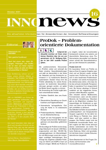ProDok – Problem- orientierte Dokumentation - Innomed