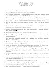 Review Questions for Test #2