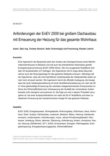 EEWärmeG 2011 + EnEV - ENEV-Online.de