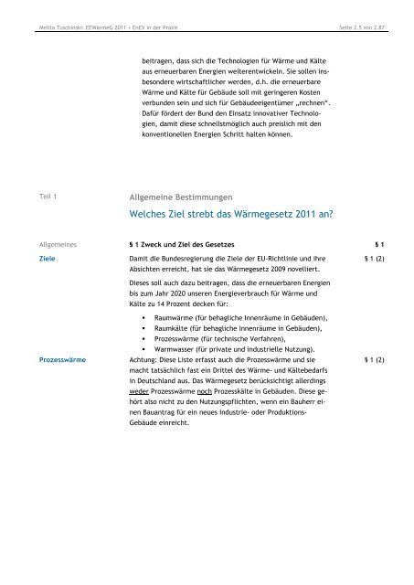 EEWärmeG 2011 + EnEV - ENEV-Online.de