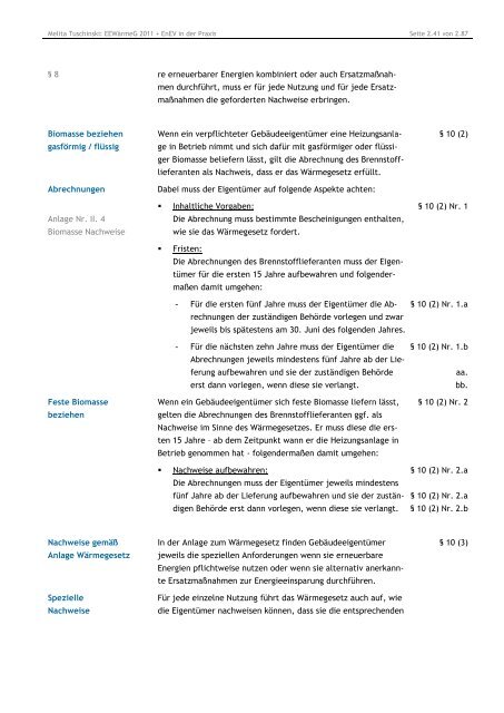 EEWärmeG 2011 + EnEV - ENEV-Online.de