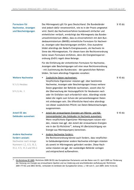 EEWärmeG 2011 + EnEV - ENEV-Online.de