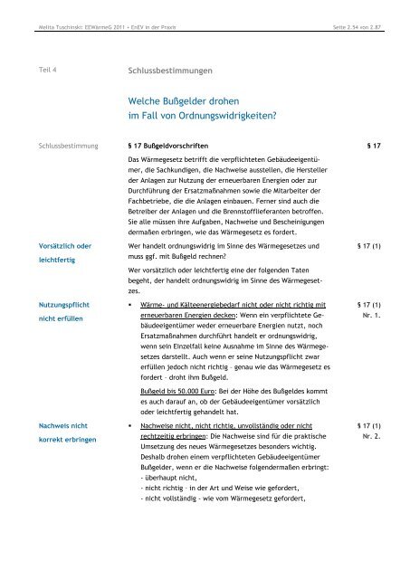 EEWärmeG 2011 + EnEV - ENEV-Online.de