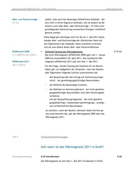 EEWärmeG 2011 + EnEV - ENEV-Online.de