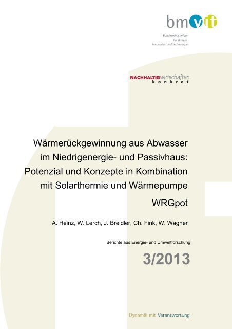 WÃ¤rmerÃ¼ckgewinnung aus Abwasser im ... - Haus der Zukunft