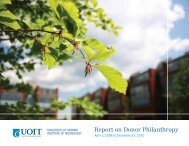 Report on Donor Philanthropy - University of Ontario Institute of ...