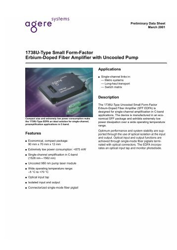 1738U-Type Small Form-Factor Erbium-Doped Fiber Amplifier with ...