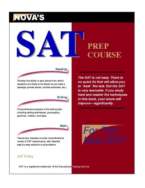 Additional educational alts from Nova Press: GRE Prep Course