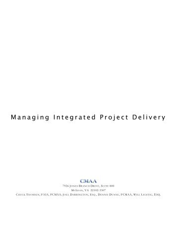 Managing Integrated Project Delivery - CMAA