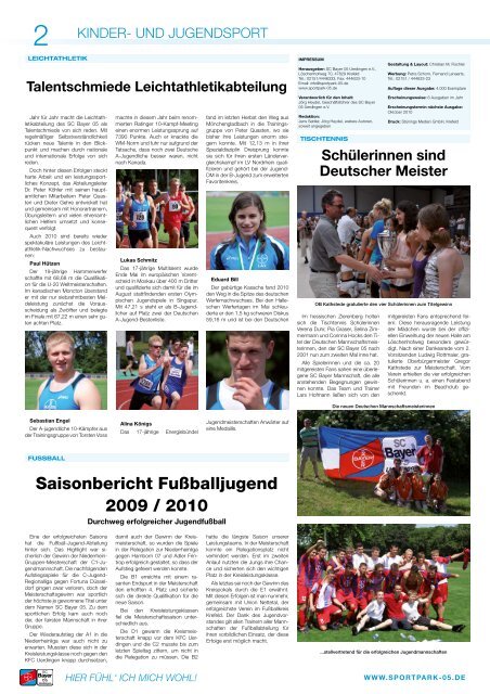 Sportpark-Kurier - Ausgabe 23 - SC Bayer 05