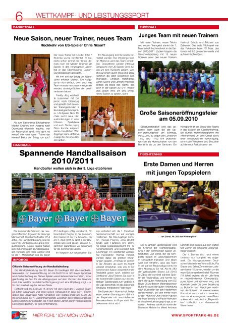 Sportpark-Kurier - Ausgabe 23 - SC Bayer 05