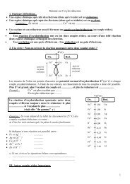 1 RÃ©sumÃ© sur l'oxydo rÃ©duction 1. Quelques dÃ©finitions... â¢ Une ...