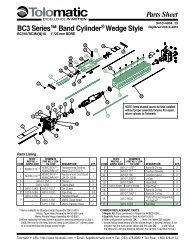 Parts Sheet - You are now at the Down-Load Site for Tol-O - Tolomatic