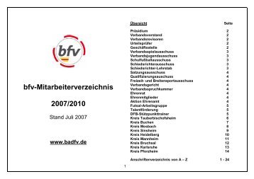 bfv-Mitarbeiterverzeichnis 2007/2010