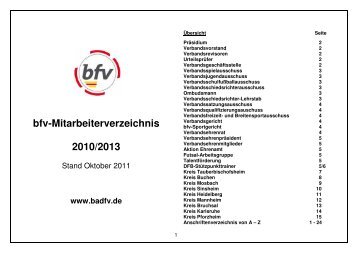 bfv-Mitarbeiterverzeichnis 2010/2013
