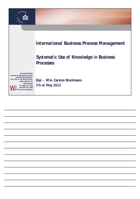 Approaches for Business Process oriented knowledge management