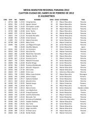 RESULTADOS MEDIA MARATON REGIONAL ... - Panama Runners