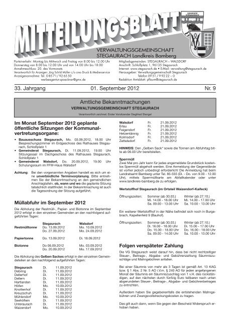 September 2012 - Verwaltungsgemeinschaft Stegaurach