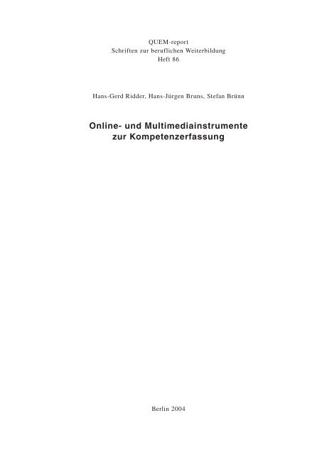 Online- und Multimediainstrumente zur Kompetenzerfassung - ABWF