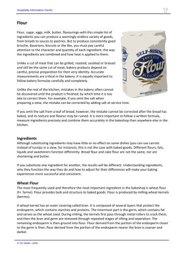 Ingredients Wheat Flour - Info Centre