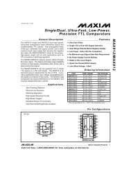 MAX912/MAX913 Single/Dual, Ultra-Fast, Low-Power, Precision ...