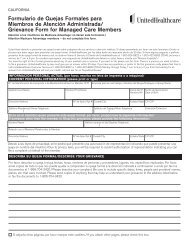 Grievance Form for Managed Care Members - Regal Medical Group