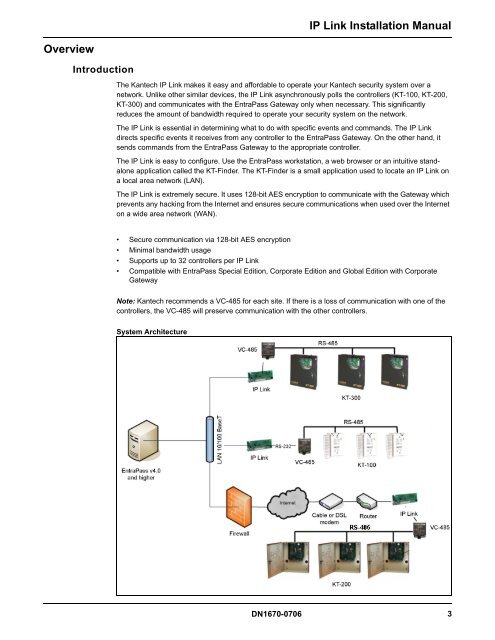 Kantech IP Link Installation Manual - Tyco Security Products