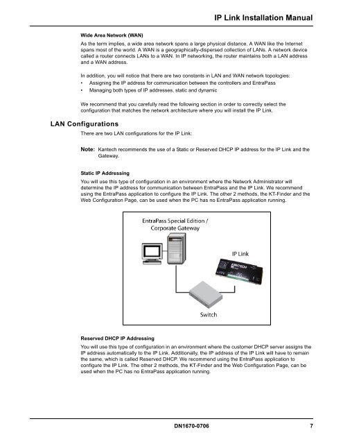 Kantech IP Link Installation Manual - Tyco Security Products