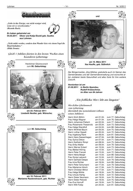 Amtsblatt der Gemeinde Lohmen