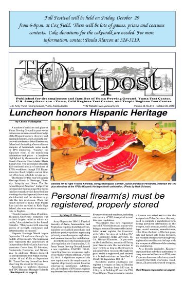 Luncheon honors Hispanic Heritage Personal firearm(s) must be ...