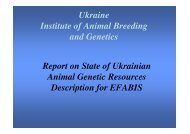 Ukraine Institute of Animal Breeding and Genetics Report on State of ...