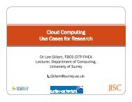 Cloud Computing Use Cases for Research - Department of ...