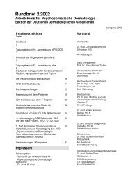 Rundbrief 2/2002 - Arbeitskreis Psychosomatische Dermatologie