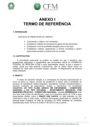 Termo de Referência - Conselho Federal de Medicina