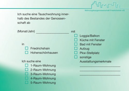 Service-Heft - Wohnungsbaugenossenschaft Friedrichshain eG