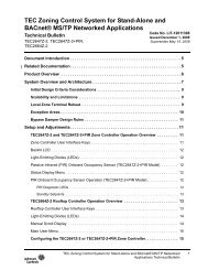 TEC Zoning Control System for Stand-Alone and BACnet® MS/TP ...
