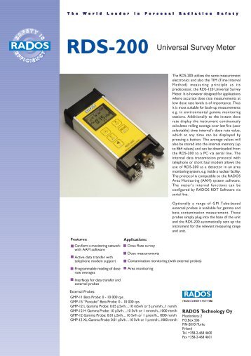 RDS-200 Universal Survey Meter - Orione S.r.l.