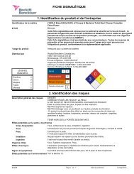 FICHE SIGNALÉTIQUE 1. Identification du ... - Reckitt Benckiser