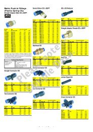 Metric Push-In Fittings (Plastic) Spring Clip - Air controls and ...