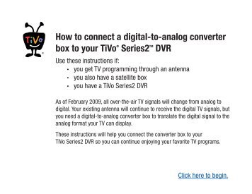 How to connect a digital-to-analog converter box to your TiVo ...