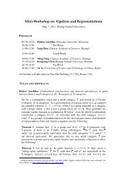 Mini-Workshop on Algebras and Representations