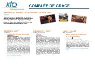 Programme hebdomadaire de la chaîne KTO