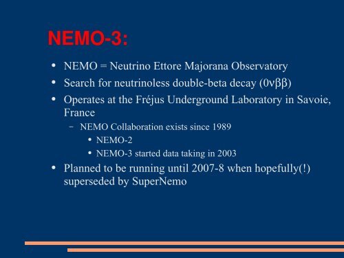 Neutrinoless double-beta decay and the SuperNEMO project. - HEP