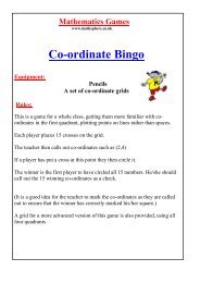 Coordinate Bingo - MathSphere