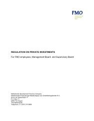 Regulations regarding private investments - FMO